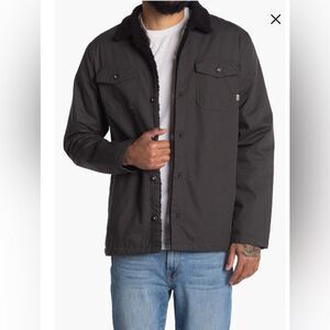 Vans Midtown J Phantom Jacket Gray Black Mens Faux Sherpa Size M
